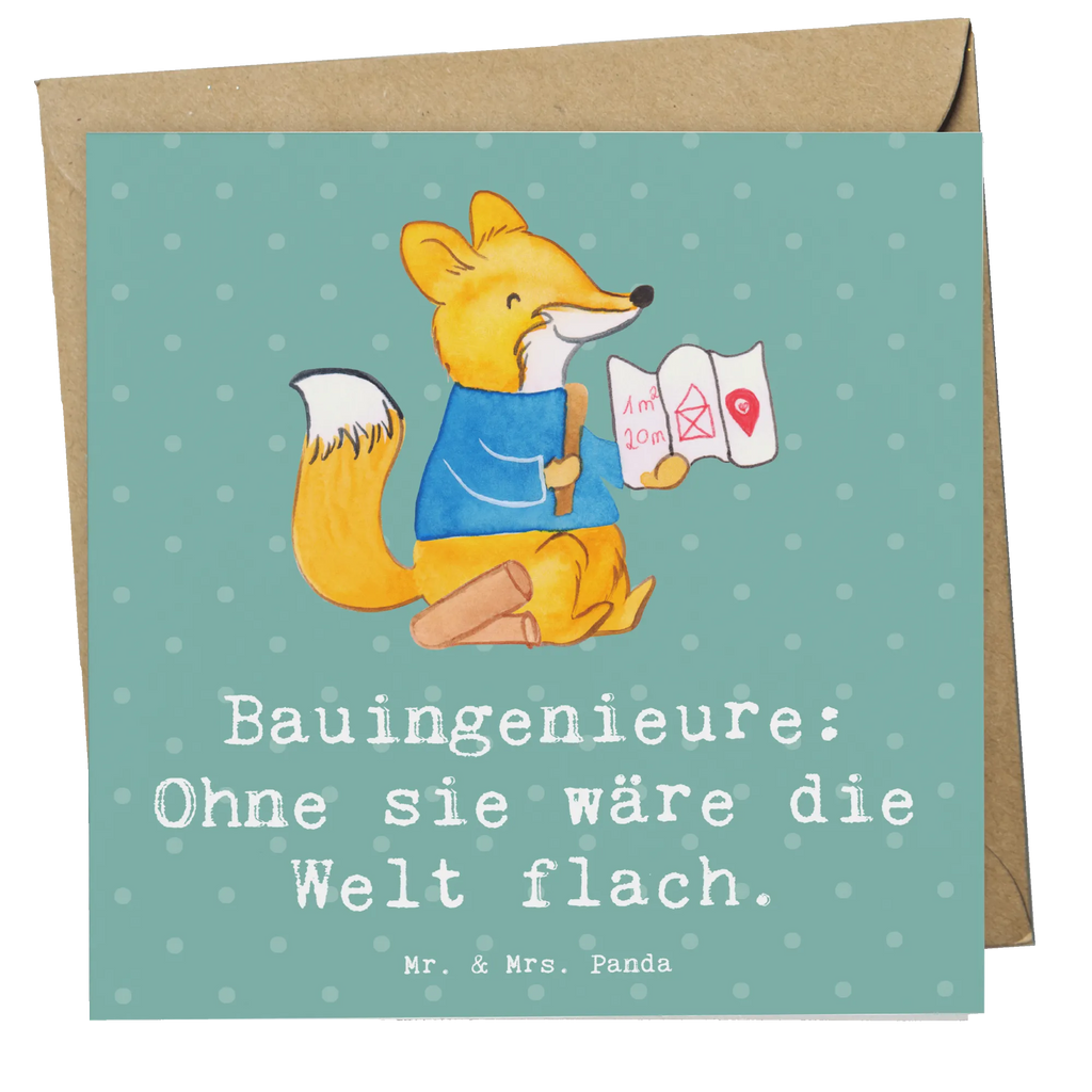 Deluxe Karte Bauingenieure: Ohne sie wäre die Welt flach. Hochzeitskarte, Klappkarte, Hochwertige Klappkarte, Einladungskarte, Grußkarte, Hochwertige Grußkarte, Karte, Glückwunschkarte, Geburtstagskarte, Beruf, Ausbildung, Jubiläum, Abschied, Rente, Kollege, Kollegin, Geschenk, Schenken, Arbeitskollege, Mitarbeiter, Firma, Danke, Dankeschön