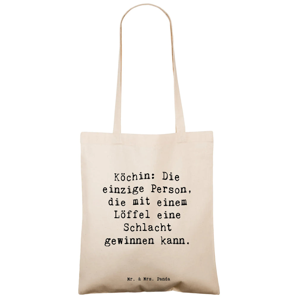 Tragetasche Spruch Köchin: Die einzige Person, die mit einem Löffel eine Schlacht gewinnen kann. Beuteltasche, Beutel, Einkaufstasche, Jutebeutel, Stoffbeutel, Tasche, Shopper, Umhängetasche, Strandtasche, Schultertasche, Stofftasche, Tragetasche, Badetasche, Jutetasche, Einkaufstüte, Laptoptasche, Beruf, Ausbildung, Jubiläum, Abschied, Rente, Kollege, Kollegin, Geschenk, Schenken, Arbeitskollege, Mitarbeiter, Firma, Danke, Dankeschön