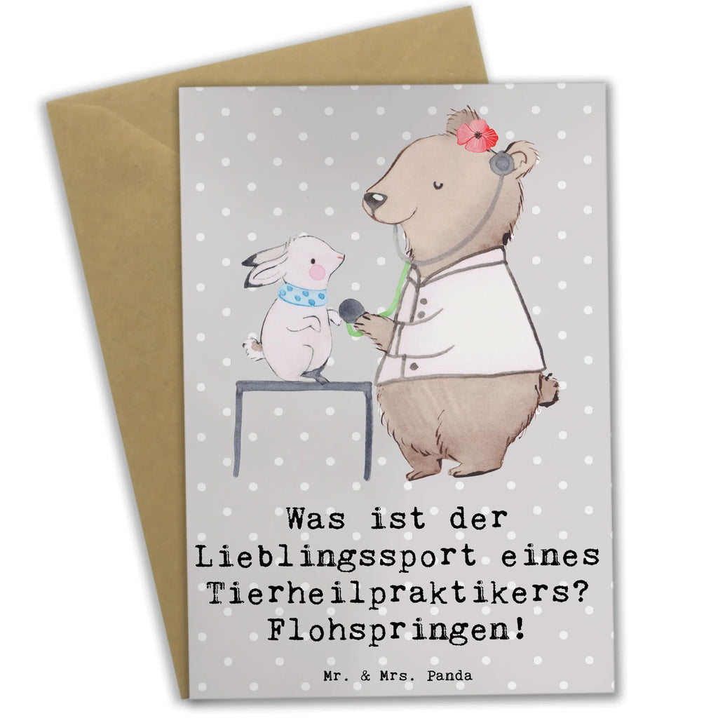 Greetings card Was ist der Lieblingssport eines Tierheilpraktikers? Flohspringen! Karte, Einladungskarte, Geburtstagskarte, Grußkarte, Hochzeitskarte, Ansichtskarten, Glückwunschkarte, Klappkarte, Beruf, Ausbildung, Jubiläum, Abschied, Rente, Kollege, Kollegin, Geschenk, Schenken, Arbeitskollege, Mitarbeiter, Firma, Danke, Dankeschön