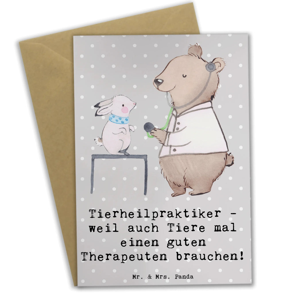 Greetings card Tierheilpraktiker - weil auch Tiere mal einen guten Therapeuten brauchen! Ansichtskarten, Klappkarte, Grußkarte, Hochzeitskarte, Glückwunschkarte, Karte, Geburtstagskarte, Einladungskarte, Beruf, Ausbildung, Jubiläum, Abschied, Rente, Kollege, Kollegin, Geschenk, Schenken, Arbeitskollege, Mitarbeiter, Firma, Danke, Dankeschön