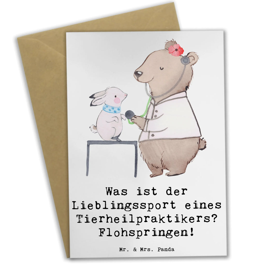 Greetings card Was ist der Lieblingssport eines Tierheilpraktikers? Flohspringen! Karte, Einladungskarte, Geburtstagskarte, Grußkarte, Hochzeitskarte, Ansichtskarten, Glückwunschkarte, Klappkarte, Beruf, Ausbildung, Jubiläum, Abschied, Rente, Kollege, Kollegin, Geschenk, Schenken, Arbeitskollege, Mitarbeiter, Firma, Danke, Dankeschön