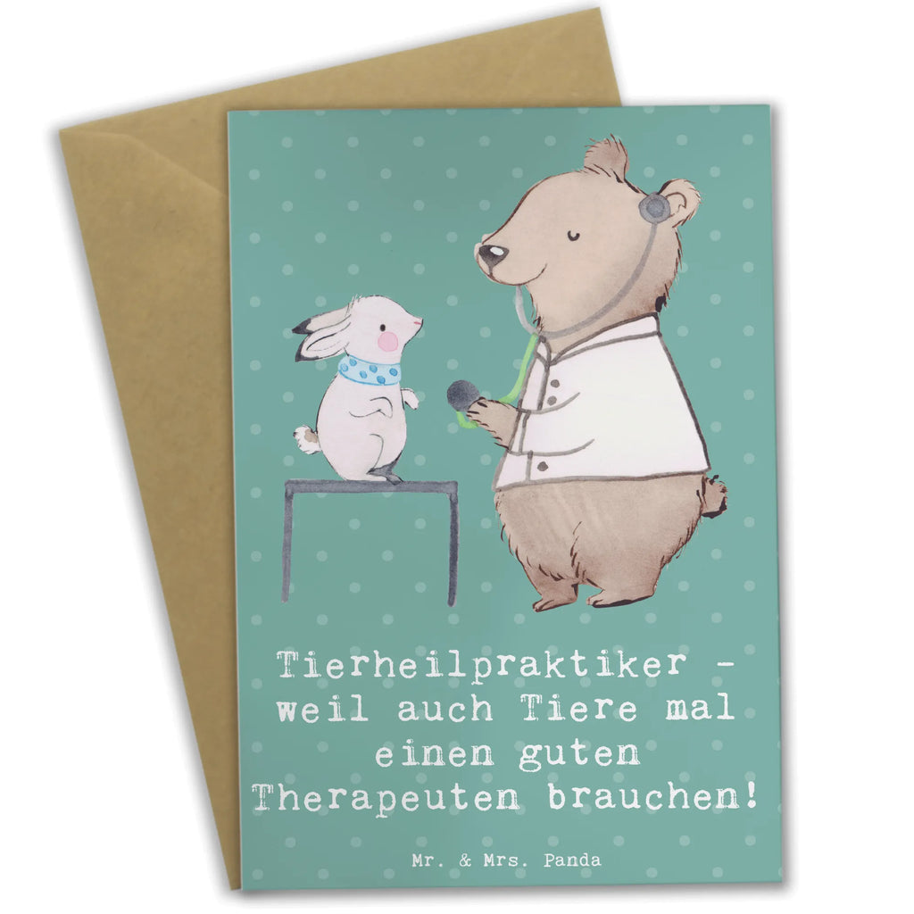 Greetings card Tierheilpraktiker - weil auch Tiere mal einen guten Therapeuten brauchen! Ansichtskarten, Klappkarte, Grußkarte, Hochzeitskarte, Glückwunschkarte, Karte, Geburtstagskarte, Einladungskarte, Beruf, Ausbildung, Jubiläum, Abschied, Rente, Kollege, Kollegin, Geschenk, Schenken, Arbeitskollege, Mitarbeiter, Firma, Danke, Dankeschön