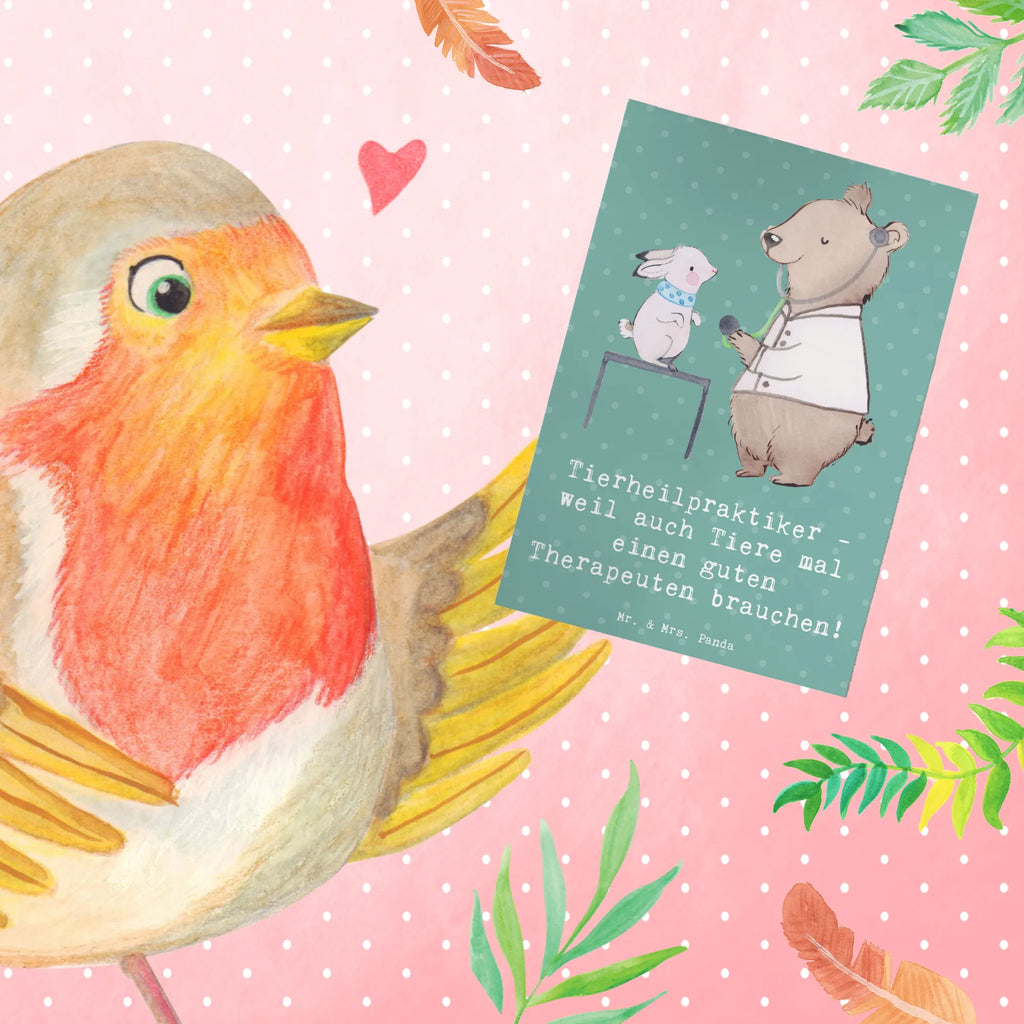 Greetings card Tierheilpraktiker - weil auch Tiere mal einen guten Therapeuten brauchen! Ansichtskarten, Klappkarte, Grußkarte, Hochzeitskarte, Glückwunschkarte, Karte, Geburtstagskarte, Einladungskarte, Beruf, Ausbildung, Jubiläum, Abschied, Rente, Kollege, Kollegin, Geschenk, Schenken, Arbeitskollege, Mitarbeiter, Firma, Danke, Dankeschön