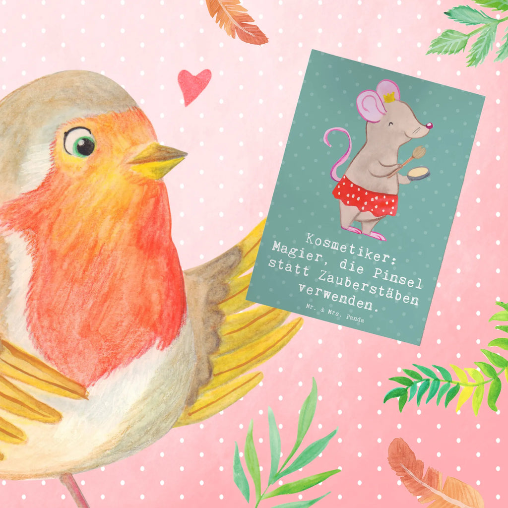 Greetings card Kosmetiker: Magier, die Pinsel statt Zauberstäben verwenden. Glückwunschkarte, Geburtstagskarte, Karte, Ansichtskarten, Grußkarte, Klappkarte, Hochzeitskarte, Einladungskarte, Beruf, Ausbildung, Jubiläum, Abschied, Rente, Kollege, Kollegin, Geschenk, Schenken, Arbeitskollege, Mitarbeiter, Firma, Danke, Dankeschön