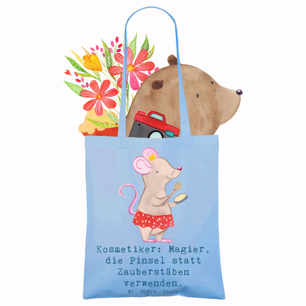 Tote bag Kosmetiker: Magier, die Pinsel statt Zauberstäben verwenden. Beutel, Shopper, Jutetasche, Einkaufstüte, Stofftasche, Einkaufstasche, Schultertasche, Beuteltasche, Umhängetasche, Strandtasche, Jutebeutel, Badetasche, Tragetasche, Stoffbeutel, Laptoptasche, Tasche, Beruf, Ausbildung, Jubiläum, Abschied, Rente, Kollege, Kollegin, Geschenk, Schenken, Arbeitskollege, Mitarbeiter, Firma, Danke, Dankeschön
