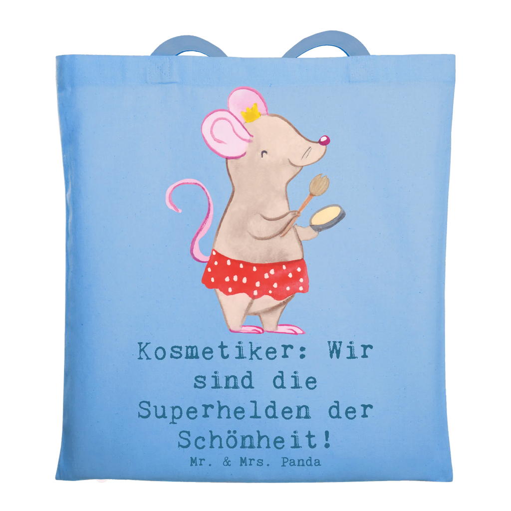 Tragetasche Kosmetiker: Wir sind die Superhelden der Schönheit! Tragetasche, Shopper, Laptoptasche, Tasche, Strandtasche, Umhängetasche, Jutebeutel, Badetasche, Einkaufstüte, Stofftasche, Einkaufstasche, Stoffbeutel, Beutel, Beuteltasche, Schultertasche, Jutetasche, Beruf, Ausbildung, Jubiläum, Abschied, Rente, Kollege, Kollegin, Geschenk, Schenken, Arbeitskollege, Mitarbeiter, Firma, Danke, Dankeschön