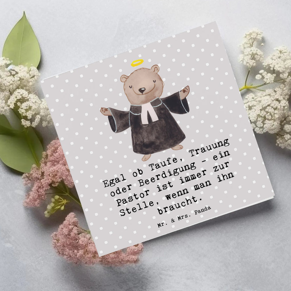 Deluxe Karte Egal ob Taufe, Trauung oder Beerdigung - ein Pastor ist immer zur Stelle, wenn man ihn braucht. Glückwunschkarte, Hochwertige Grußkarte, Karte, Geburtstagskarte, Grußkarte, Hochzeitskarte, Einladungskarte, Hochwertige Klappkarte, Klappkarte, Beruf, Ausbildung, Jubiläum, Abschied, Rente, Kollege, Kollegin, Geschenk, Schenken, Arbeitskollege, Mitarbeiter, Firma, Danke, Dankeschön