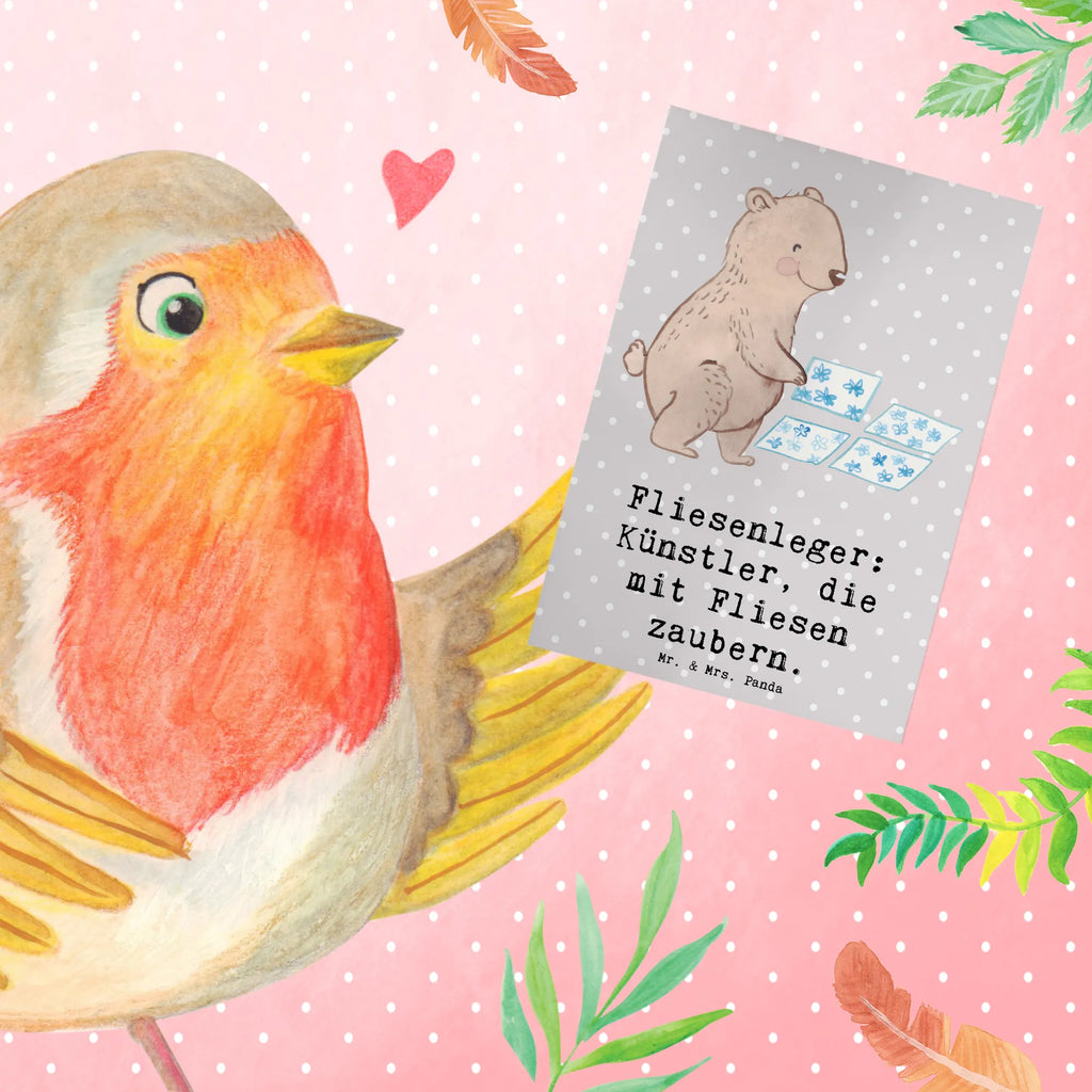 Greetings card Fliesenleger: Künstler, die mit Fliesen zaubern. Klappkarte, Karte, Geburtstagskarte, Hochzeitskarte, Glückwunschkarte, Ansichtskarten, Grußkarte, Einladungskarte, Beruf, Ausbildung, Jubiläum, Abschied, Rente, Kollege, Kollegin, Geschenk, Schenken, Arbeitskollege, Mitarbeiter, Firma, Danke, Dankeschön