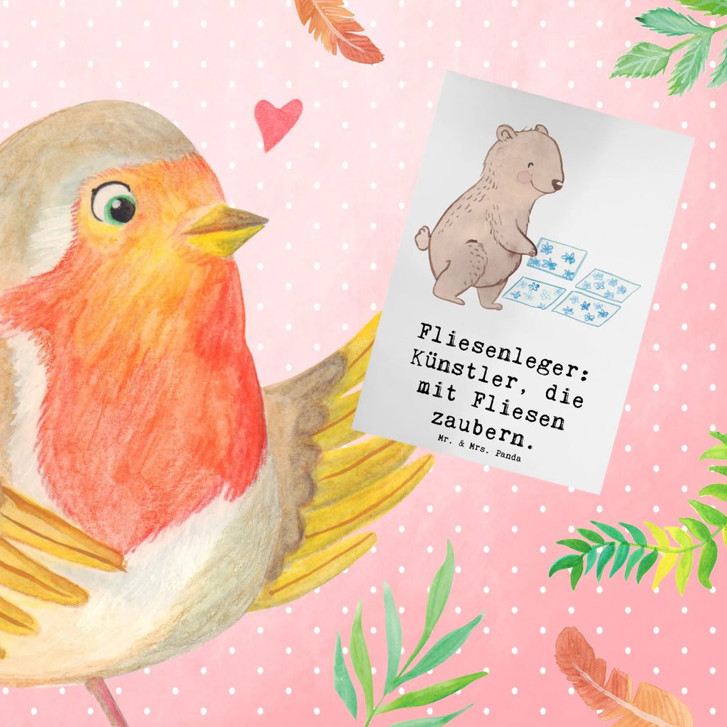 Greetings card Fliesenleger: Künstler, die mit Fliesen zaubern. Klappkarte, Karte, Geburtstagskarte, Hochzeitskarte, Glückwunschkarte, Ansichtskarten, Grußkarte, Einladungskarte, Beruf, Ausbildung, Jubiläum, Abschied, Rente, Kollege, Kollegin, Geschenk, Schenken, Arbeitskollege, Mitarbeiter, Firma, Danke, Dankeschön