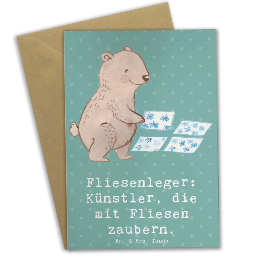 Greetings card Fliesenleger: Künstler, die mit Fliesen zaubern. Klappkarte, Karte, Geburtstagskarte, Hochzeitskarte, Glückwunschkarte, Ansichtskarten, Grußkarte, Einladungskarte, Beruf, Ausbildung, Jubiläum, Abschied, Rente, Kollege, Kollegin, Geschenk, Schenken, Arbeitskollege, Mitarbeiter, Firma, Danke, Dankeschön