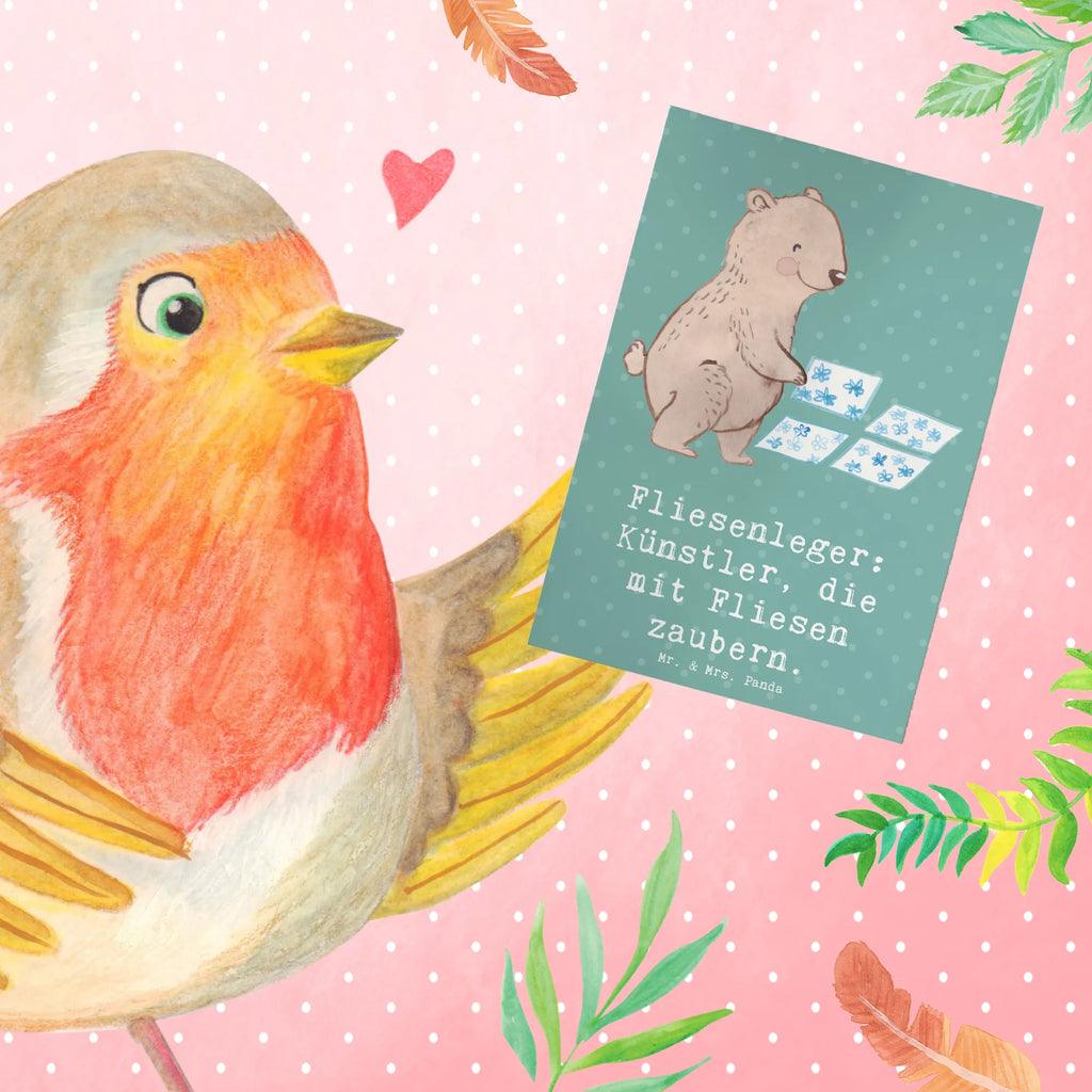 Greetings card Fliesenleger: Künstler, die mit Fliesen zaubern. Klappkarte, Karte, Geburtstagskarte, Hochzeitskarte, Glückwunschkarte, Ansichtskarten, Grußkarte, Einladungskarte, Beruf, Ausbildung, Jubiläum, Abschied, Rente, Kollege, Kollegin, Geschenk, Schenken, Arbeitskollege, Mitarbeiter, Firma, Danke, Dankeschön