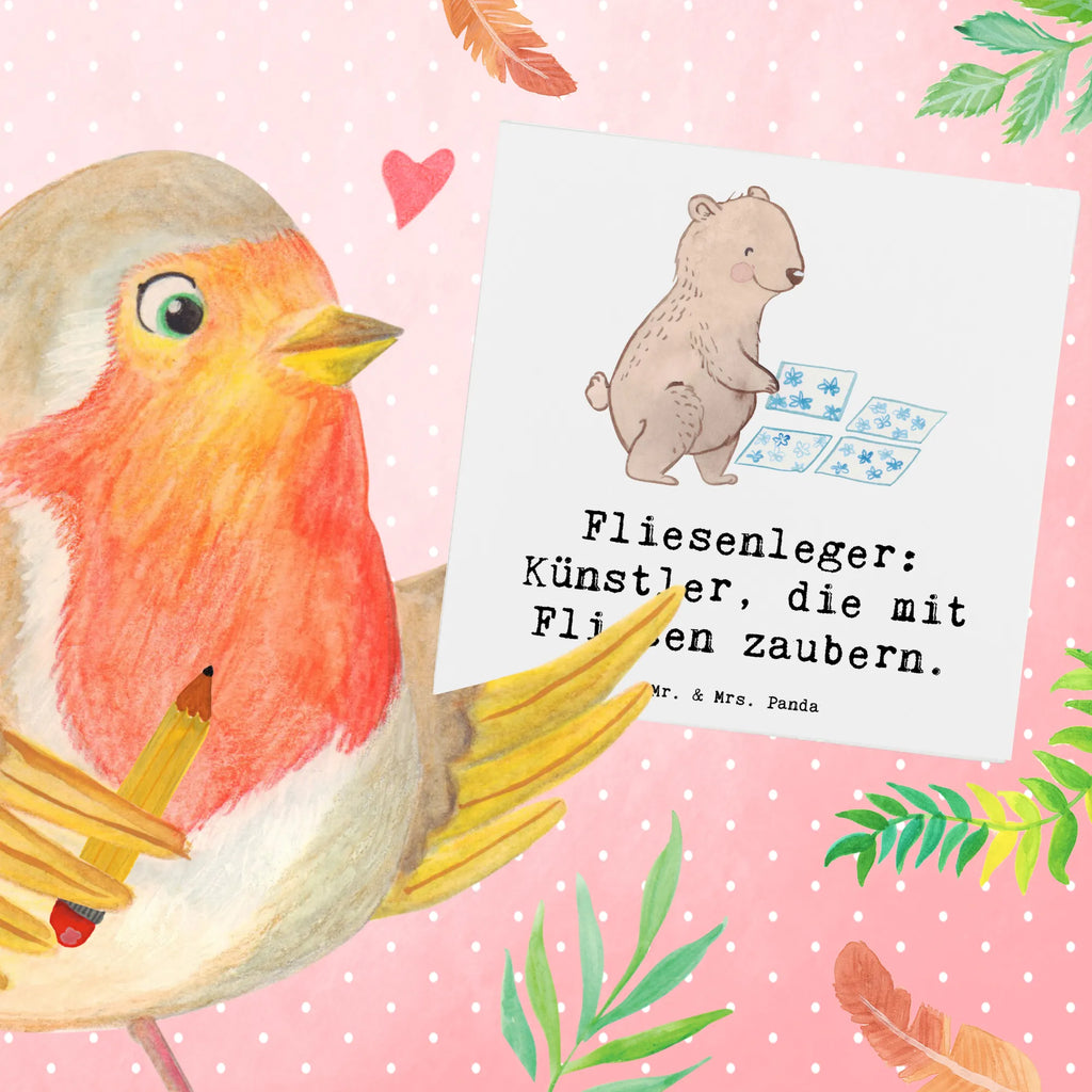 Deluxe Card Fliesenleger: Künstler, die mit Fliesen zaubern. Karte, Hochwertige Klappkarte, Geburtstagskarte, Einladungskarte, Hochzeitskarte, Hochwertige Grußkarte, Klappkarte, Glückwunschkarte, Grußkarte, Beruf, Ausbildung, Jubiläum, Abschied, Rente, Kollege, Kollegin, Geschenk, Schenken, Arbeitskollege, Mitarbeiter, Firma, Danke, Dankeschön