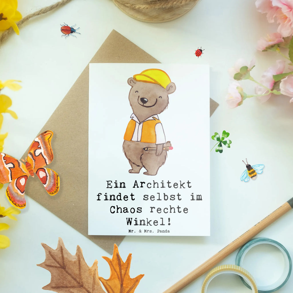Greetings card Ein Architekt findet selbst im Chaos rechte Winkel! Karte, Ansichtskarten, Glückwunschkarte, Einladungskarte, Grußkarte, Klappkarte, Geburtstagskarte, Hochzeitskarte, Beruf, Ausbildung, Jubiläum, Abschied, Rente, Kollege, Kollegin, Geschenk, Schenken, Arbeitskollege, Mitarbeiter, Firma, Danke, Dankeschön