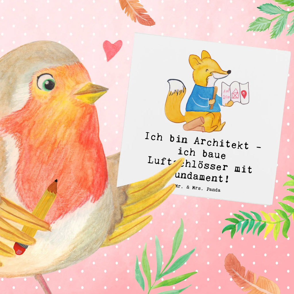 Deluxe Card Ich bin Architekt - ich baue Luftschlösser mit Fundament! Geburtstagskarte, Hochzeitskarte, Grußkarte, Einladungskarte, Hochwertige Klappkarte, Hochwertige Grußkarte, Karte, Klappkarte, Glückwunschkarte, Beruf, Ausbildung, Jubiläum, Abschied, Rente, Kollege, Kollegin, Geschenk, Schenken, Arbeitskollege, Mitarbeiter, Firma, Danke, Dankeschön