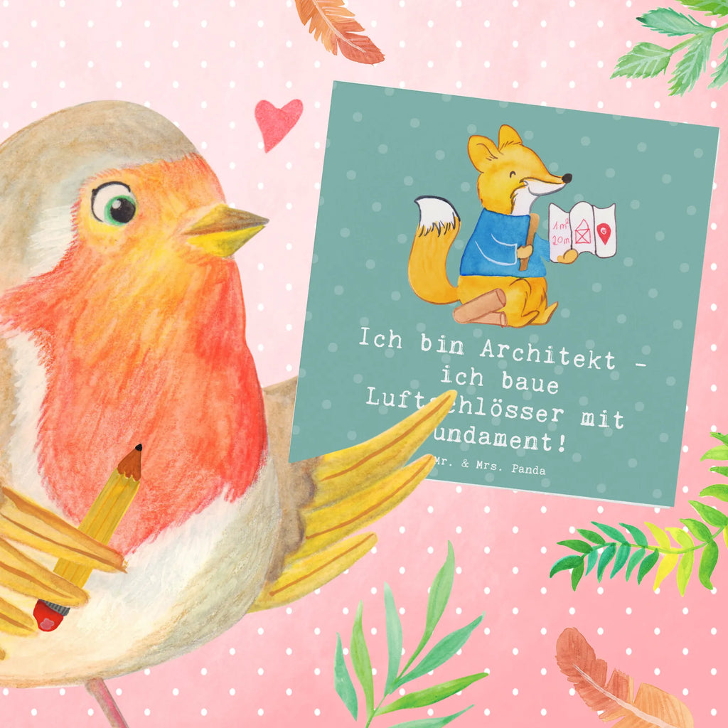 Deluxe Card Ich bin Architekt - ich baue Luftschlösser mit Fundament! Geburtstagskarte, Hochzeitskarte, Grußkarte, Einladungskarte, Hochwertige Klappkarte, Hochwertige Grußkarte, Karte, Klappkarte, Glückwunschkarte, Beruf, Ausbildung, Jubiläum, Abschied, Rente, Kollege, Kollegin, Geschenk, Schenken, Arbeitskollege, Mitarbeiter, Firma, Danke, Dankeschön