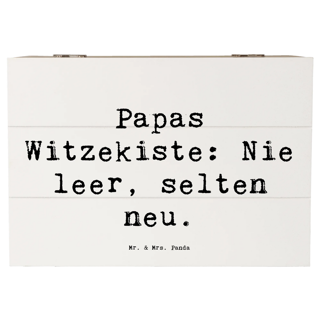 Wooden chest Saying Papas Witzekiste: Nie leer, selten neu. Truhe, Schatzkiste, Aufbewahrungsbox, XXL, Schatulle, Dekokiste, Erinnerungskiste, Erinnerungsbox, Kiste, Geschenkdose, Geschenkbox, Holzkiste, Familie, Vatertag, Muttertag, Bruder, Schwester, Mama, Papa, Oma, Opa