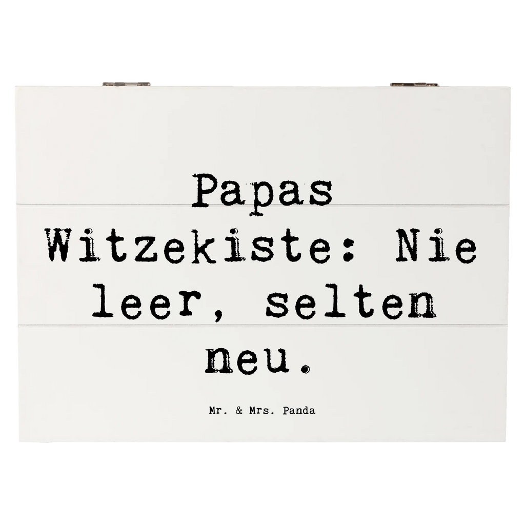 Wooden chest Saying Papas Witzekiste: Nie leer, selten neu. Truhe, Schatzkiste, Aufbewahrungsbox, XXL, Schatulle, Dekokiste, Erinnerungskiste, Erinnerungsbox, Kiste, Geschenkdose, Geschenkbox, Holzkiste, Familie, Vatertag, Muttertag, Bruder, Schwester, Mama, Papa, Oma, Opa