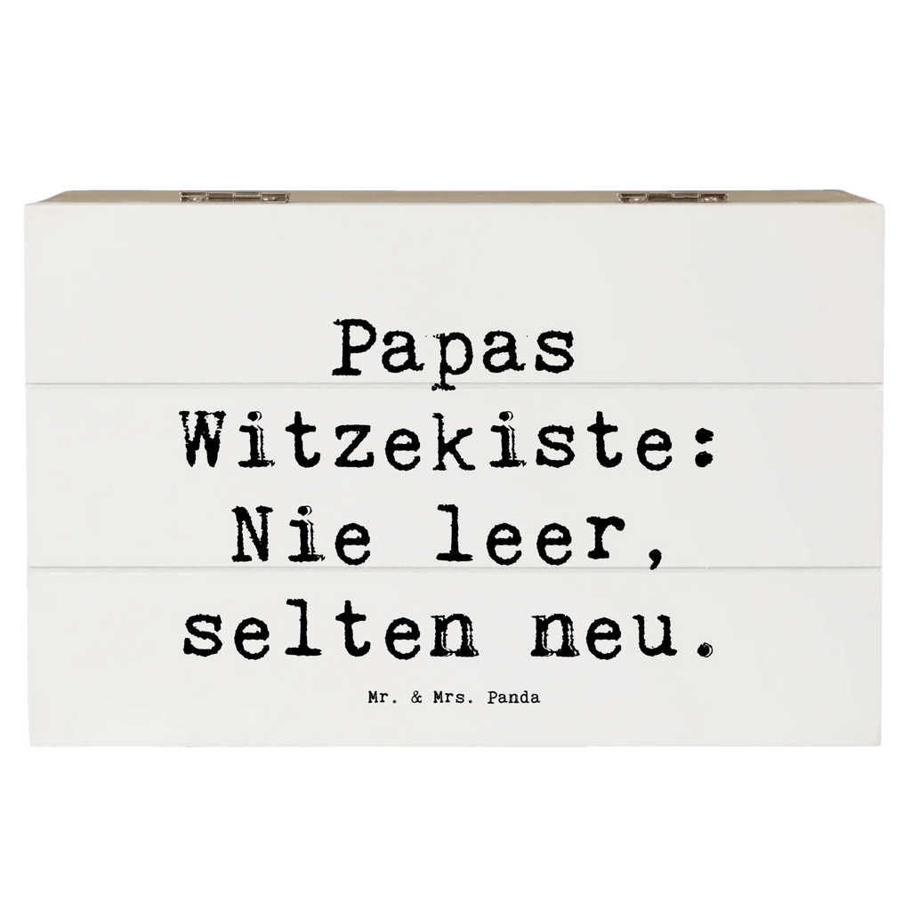 Wooden chest Saying Papas Witzekiste: Nie leer, selten neu. Truhe, Schatzkiste, Aufbewahrungsbox, XXL, Schatulle, Dekokiste, Erinnerungskiste, Erinnerungsbox, Kiste, Geschenkdose, Geschenkbox, Holzkiste, Familie, Vatertag, Muttertag, Bruder, Schwester, Mama, Papa, Oma, Opa