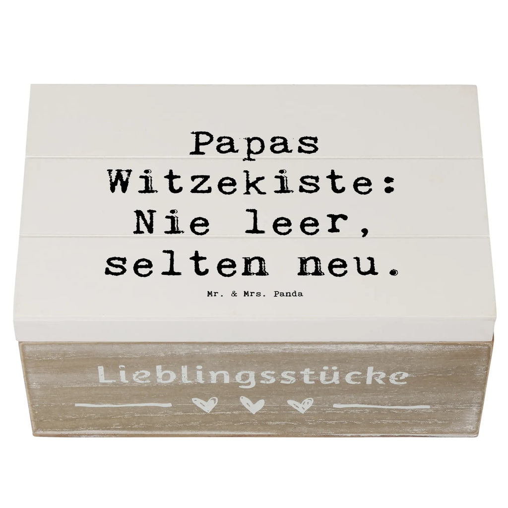 Wooden chest Saying Papas Witzekiste: Nie leer, selten neu. Truhe, Schatzkiste, Aufbewahrungsbox, XXL, Schatulle, Dekokiste, Erinnerungskiste, Erinnerungsbox, Kiste, Geschenkdose, Geschenkbox, Holzkiste, Familie, Vatertag, Muttertag, Bruder, Schwester, Mama, Papa, Oma, Opa