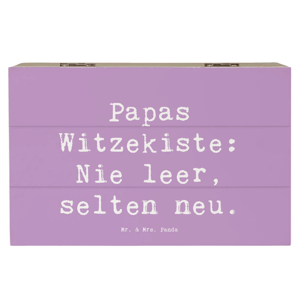 Wooden chest Saying Papas Witzekiste: Nie leer, selten neu. Truhe, Schatzkiste, Aufbewahrungsbox, XXL, Schatulle, Dekokiste, Erinnerungskiste, Erinnerungsbox, Kiste, Geschenkdose, Geschenkbox, Holzkiste, Familie, Vatertag, Muttertag, Bruder, Schwester, Mama, Papa, Oma, Opa