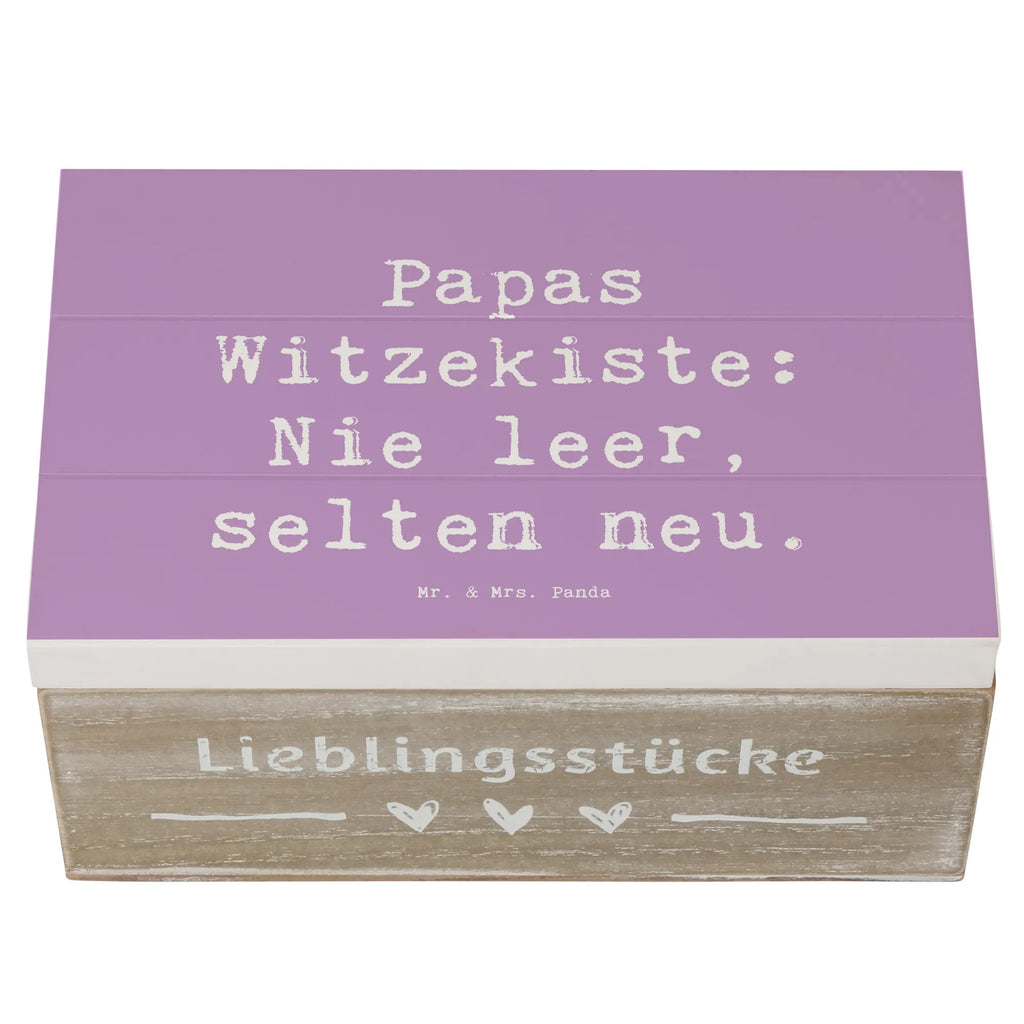 Wooden chest Saying Papas Witzekiste: Nie leer, selten neu. Truhe, Schatzkiste, Aufbewahrungsbox, XXL, Schatulle, Dekokiste, Erinnerungskiste, Erinnerungsbox, Kiste, Geschenkdose, Geschenkbox, Holzkiste, Familie, Vatertag, Muttertag, Bruder, Schwester, Mama, Papa, Oma, Opa
