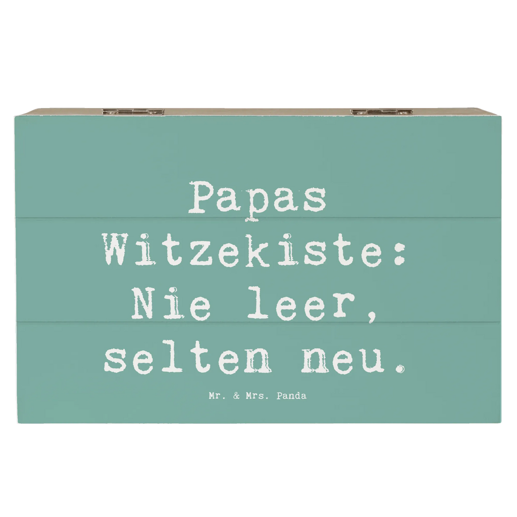 Wooden chest Saying Papas Witzekiste: Nie leer, selten neu. Truhe, Schatzkiste, Aufbewahrungsbox, XXL, Schatulle, Dekokiste, Erinnerungskiste, Erinnerungsbox, Kiste, Geschenkdose, Geschenkbox, Holzkiste, Familie, Vatertag, Muttertag, Bruder, Schwester, Mama, Papa, Oma, Opa