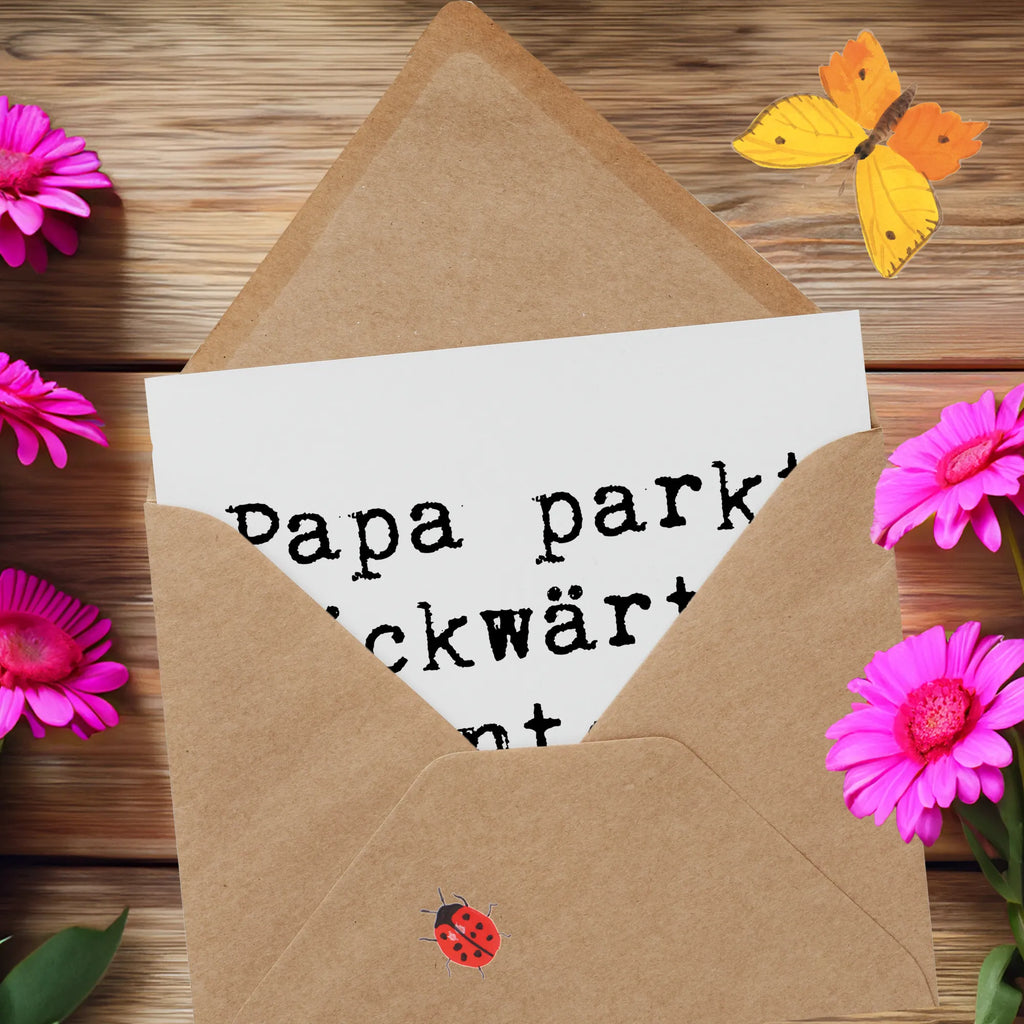 Deluxe Karte Spruch Vater Abenteuer Klappkarte, Hochwertige Grußkarte, Glückwunschkarte, Hochzeitskarte, Grußkarte, Hochwertige Klappkarte, Karte, Geburtstagskarte, Einladungskarte, Familie, Vatertag, Muttertag, Bruder, Schwester, Mama, Papa, Oma, Opa