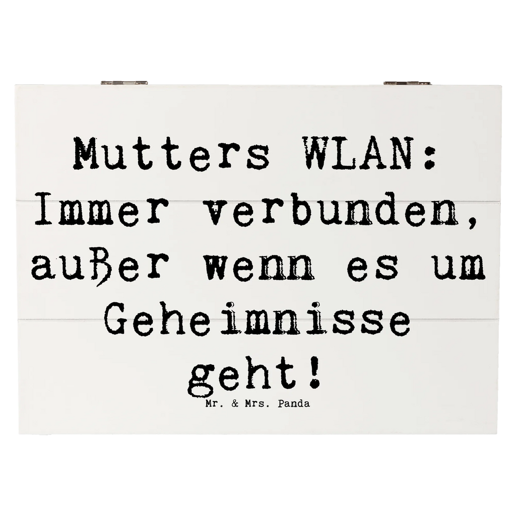 Holzkiste Spruch Mutters WLAN Erinnerungsbox, Aufbewahrungsbox, Kiste, Dekokiste, Geschenkdose, Truhe, XXL, Erinnerungskiste, Geschenkbox, Schatzkiste, Holzkiste, Schatulle, Familie, Vatertag, Muttertag, Bruder, Schwester, Mama, Papa, Oma, Opa