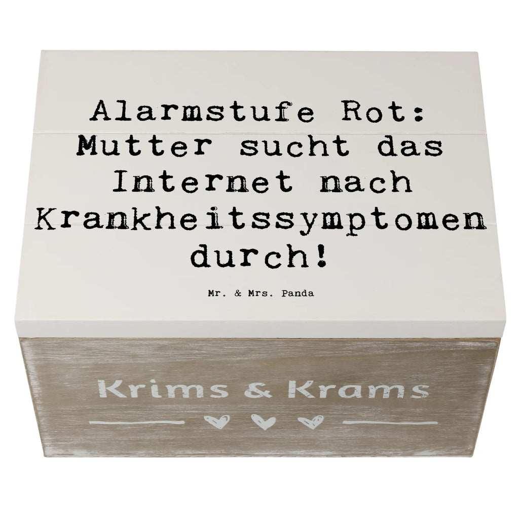 Wooden chest Saying Alarmstufe Rot: Mutter sucht das Internet nach Krankheitssymptomen durch! Erinnerungskiste, Erinnerungsbox, Kiste, Truhe, Aufbewahrungsbox, Geschenkbox, Holzkiste, Geschenkdose, Schatzkiste, Schatulle, Dekokiste, XXL, Familie, Vatertag, Muttertag, Bruder, Schwester, Mama, Papa, Oma, Opa