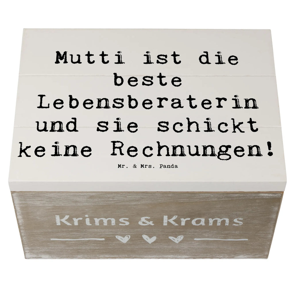 Holzkiste Spruch Mama Ratschläge XXL, Erinnerungskiste, Schatzkiste, Truhe, Aufbewahrungsbox, Dekokiste, Erinnerungsbox, Geschenkbox, Schatulle, Kiste, Geschenkdose, Holzkiste, Familie, Vatertag, Muttertag, Bruder, Schwester, Mama, Papa, Oma, Opa