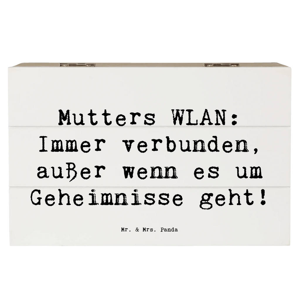 Holzkiste Spruch Mutters WLAN Erinnerungsbox, Aufbewahrungsbox, Kiste, Dekokiste, Geschenkdose, Truhe, XXL, Erinnerungskiste, Geschenkbox, Schatzkiste, Holzkiste, Schatulle, Familie, Vatertag, Muttertag, Bruder, Schwester, Mama, Papa, Oma, Opa