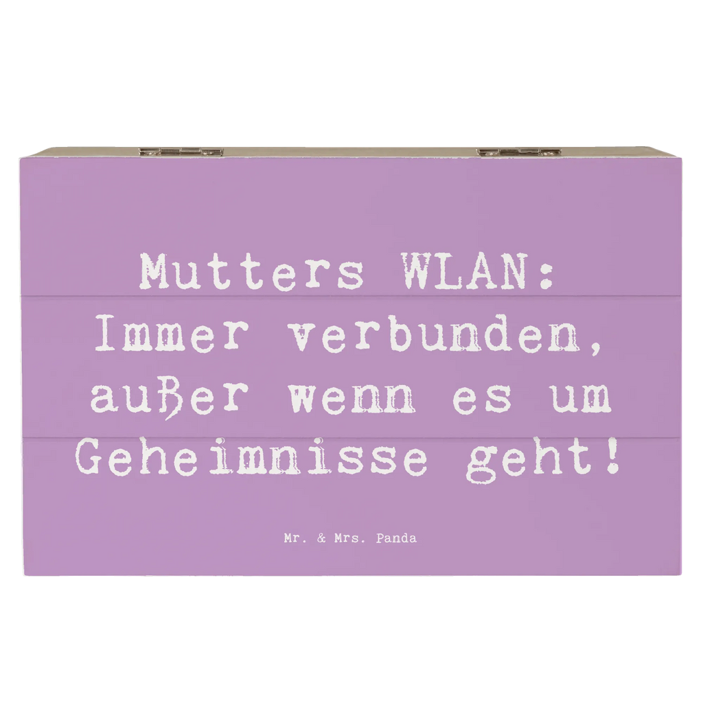 Holzkiste Spruch Mutters WLAN Erinnerungsbox, Aufbewahrungsbox, Kiste, Dekokiste, Geschenkdose, Truhe, XXL, Erinnerungskiste, Geschenkbox, Schatzkiste, Holzkiste, Schatulle, Familie, Vatertag, Muttertag, Bruder, Schwester, Mama, Papa, Oma, Opa