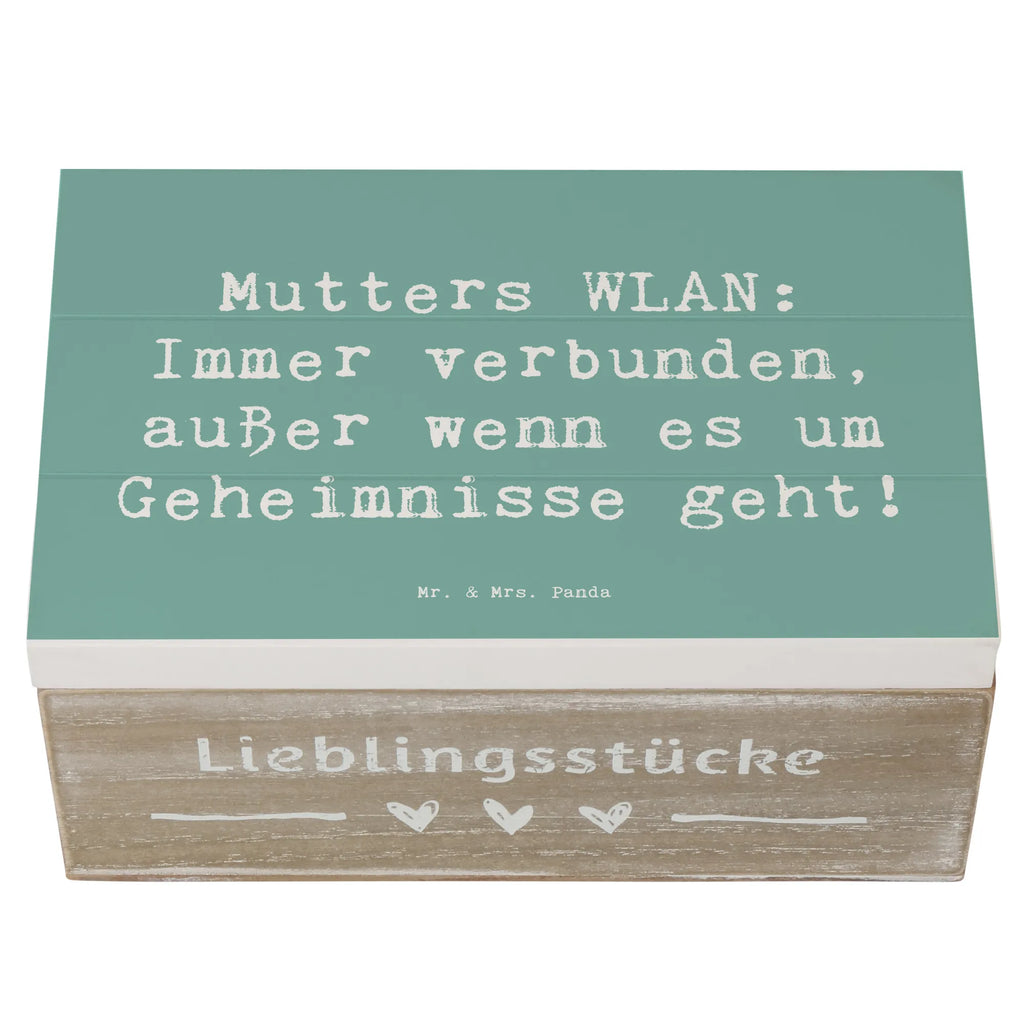 Holzkiste Spruch Mutters WLAN Erinnerungsbox, Aufbewahrungsbox, Kiste, Dekokiste, Geschenkdose, Truhe, XXL, Erinnerungskiste, Geschenkbox, Schatzkiste, Holzkiste, Schatulle, Familie, Vatertag, Muttertag, Bruder, Schwester, Mama, Papa, Oma, Opa