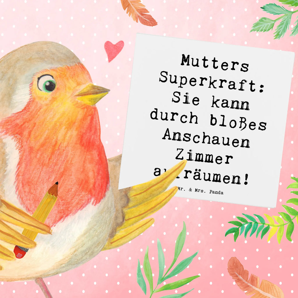 Deluxe Card Saying Mutters Superkraft: Sie kann durch bloßes Anschauen Zimmer aufräumen! Klappkarte, Geburtstagskarte, Einladungskarte, Karte, Grußkarte, Glückwunschkarte, Hochwertige Grußkarte, Hochwertige Klappkarte, Hochzeitskarte, Familie, Vatertag, Muttertag, Bruder, Schwester, Mama, Papa, Oma, Opa