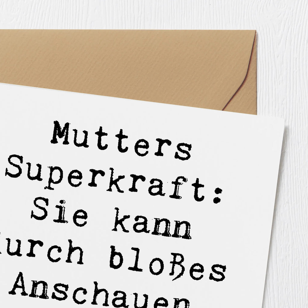 Deluxe Card Saying Mutters Superkraft: Sie kann durch bloßes Anschauen Zimmer aufräumen! Klappkarte, Geburtstagskarte, Einladungskarte, Karte, Grußkarte, Glückwunschkarte, Hochwertige Grußkarte, Hochwertige Klappkarte, Hochzeitskarte, Familie, Vatertag, Muttertag, Bruder, Schwester, Mama, Papa, Oma, Opa