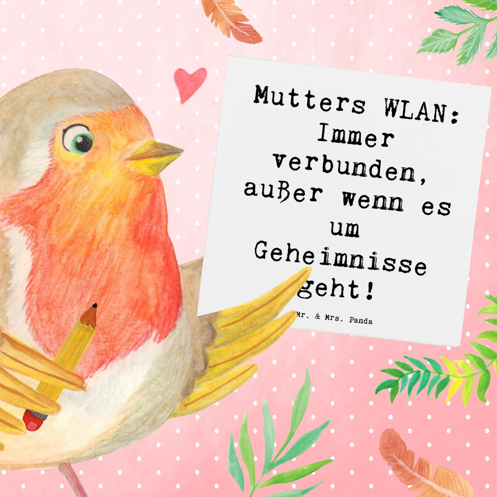 Deluxe Card Saying Mutters WLAN: Immer verbunden, außer wenn es um Geheimnisse geht! Glückwunschkarte, Hochwertige Klappkarte, Karte, Hochwertige Grußkarte, Hochzeitskarte, Geburtstagskarte, Grußkarte, Einladungskarte, Klappkarte, Familie, Vatertag, Muttertag, Bruder, Schwester, Mama, Papa, Oma, Opa
