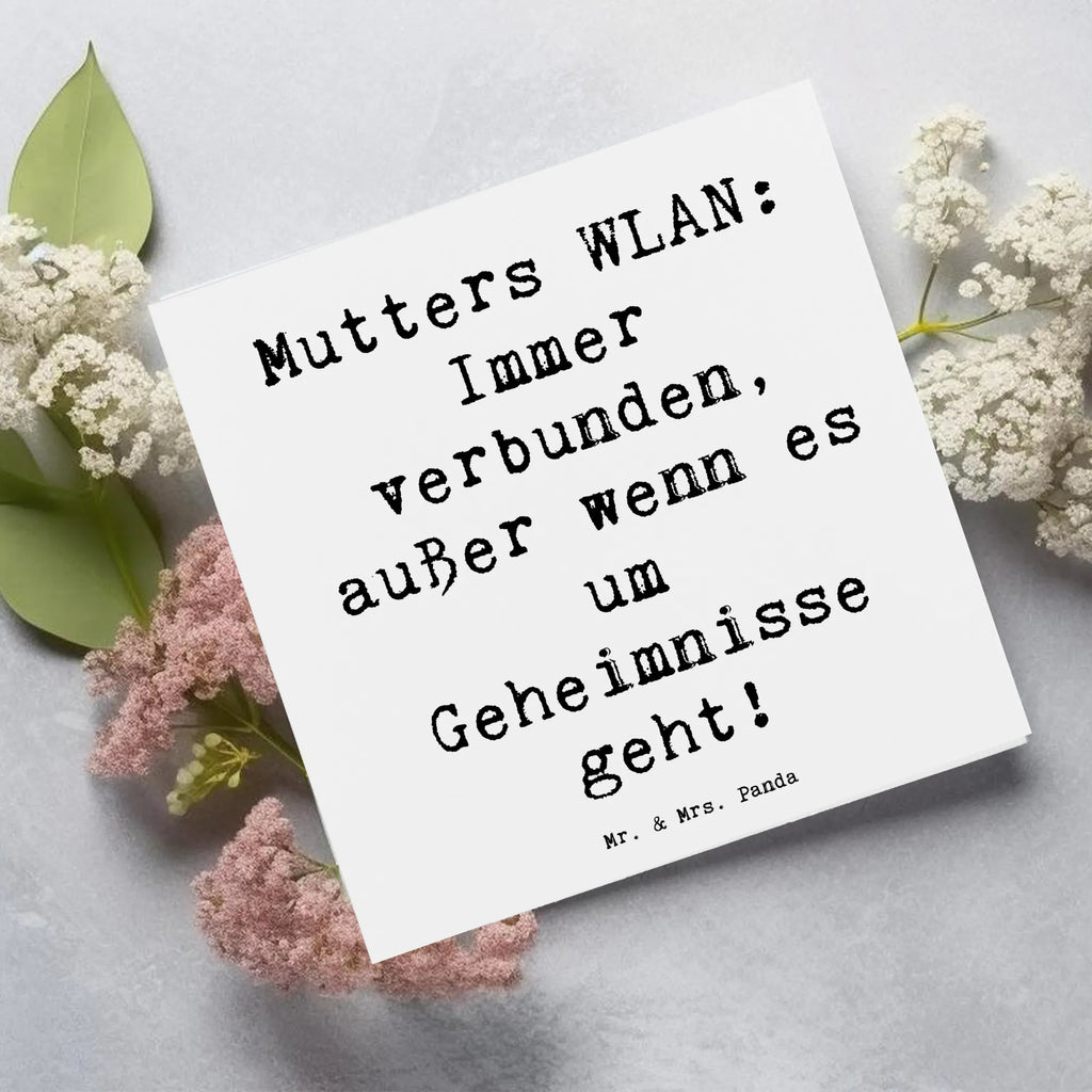 Deluxe Card Saying Mutters WLAN: Immer verbunden, außer wenn es um Geheimnisse geht! Glückwunschkarte, Hochwertige Klappkarte, Karte, Hochwertige Grußkarte, Hochzeitskarte, Geburtstagskarte, Grußkarte, Einladungskarte, Klappkarte, Familie, Vatertag, Muttertag, Bruder, Schwester, Mama, Papa, Oma, Opa