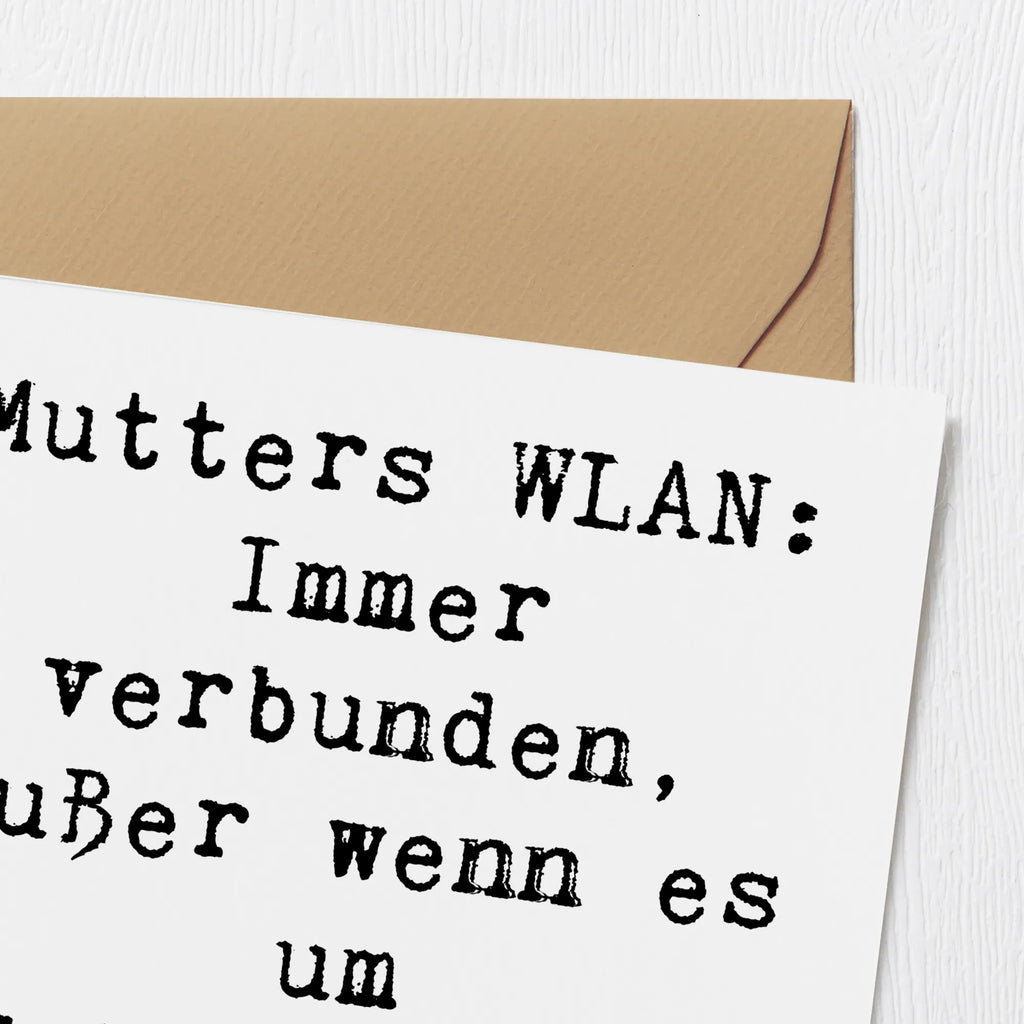 Deluxe Card Saying Mutters WLAN: Immer verbunden, außer wenn es um Geheimnisse geht! Glückwunschkarte, Hochwertige Klappkarte, Karte, Hochwertige Grußkarte, Hochzeitskarte, Geburtstagskarte, Grußkarte, Einladungskarte, Klappkarte, Familie, Vatertag, Muttertag, Bruder, Schwester, Mama, Papa, Oma, Opa