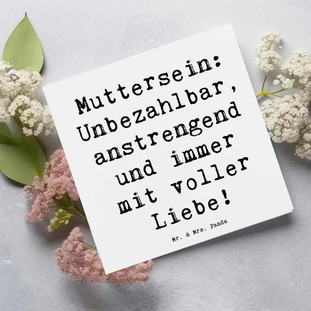 Deluxe Card Saying Muttersein: Unbezahlbar, anstrengend und immer mit voller Liebe! Glückwunschkarte, Karte, Grußkarte, Einladungskarte, Hochzeitskarte, Hochwertige Klappkarte, Klappkarte, Hochwertige Grußkarte, Geburtstagskarte, Familie, Vatertag, Muttertag, Bruder, Schwester, Mama, Papa, Oma, Opa