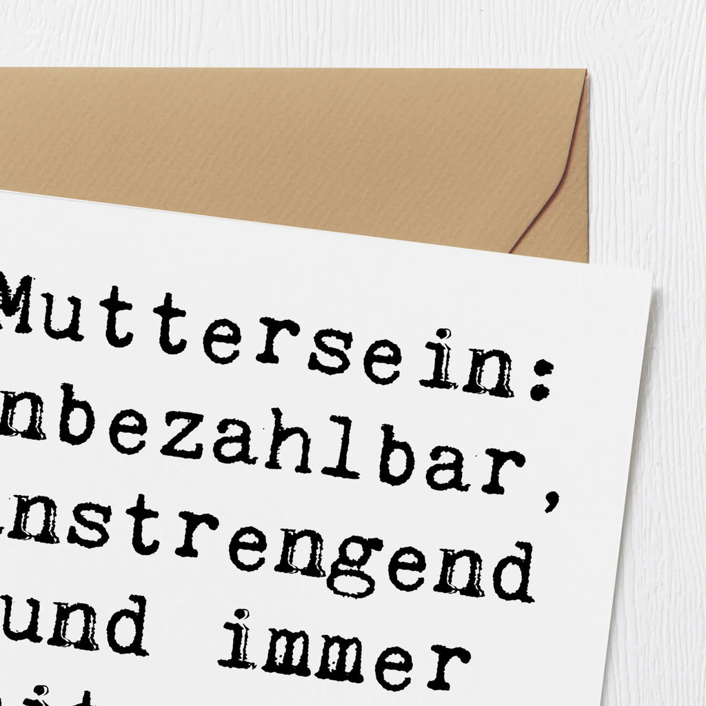 Deluxe Card Saying Muttersein: Unbezahlbar, anstrengend und immer mit voller Liebe! Glückwunschkarte, Karte, Grußkarte, Einladungskarte, Hochzeitskarte, Hochwertige Klappkarte, Klappkarte, Hochwertige Grußkarte, Geburtstagskarte, Familie, Vatertag, Muttertag, Bruder, Schwester, Mama, Papa, Oma, Opa