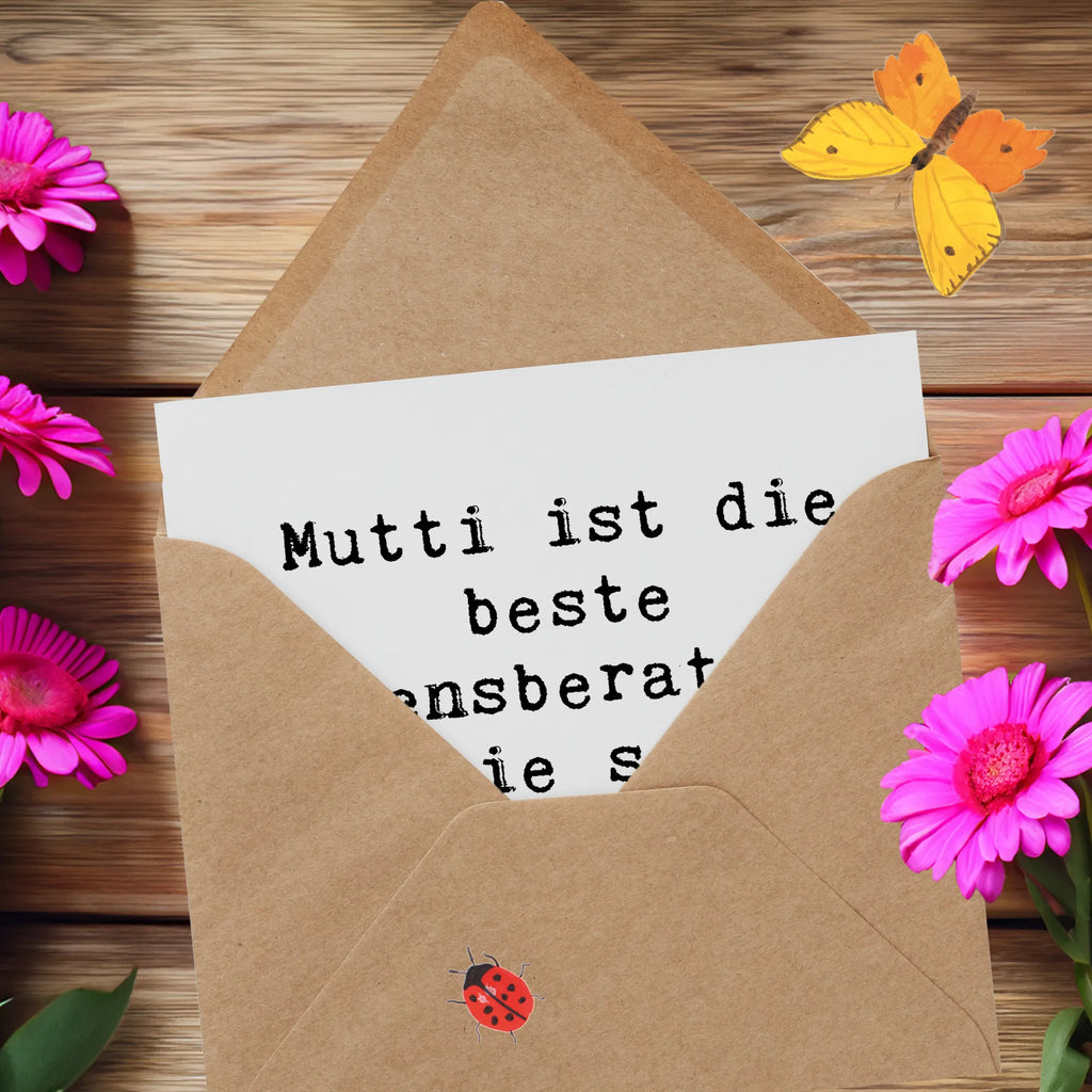 Deluxe Card Saying Mutti ist die beste Lebensberaterin und sie schickt keine Rechnungen! Geburtstagskarte, Karte, Glückwunschkarte, Hochwertige Grußkarte, Grußkarte, Hochwertige Klappkarte, Hochzeitskarte, Klappkarte, Einladungskarte, Familie, Vatertag, Muttertag, Bruder, Schwester, Mama, Papa, Oma, Opa