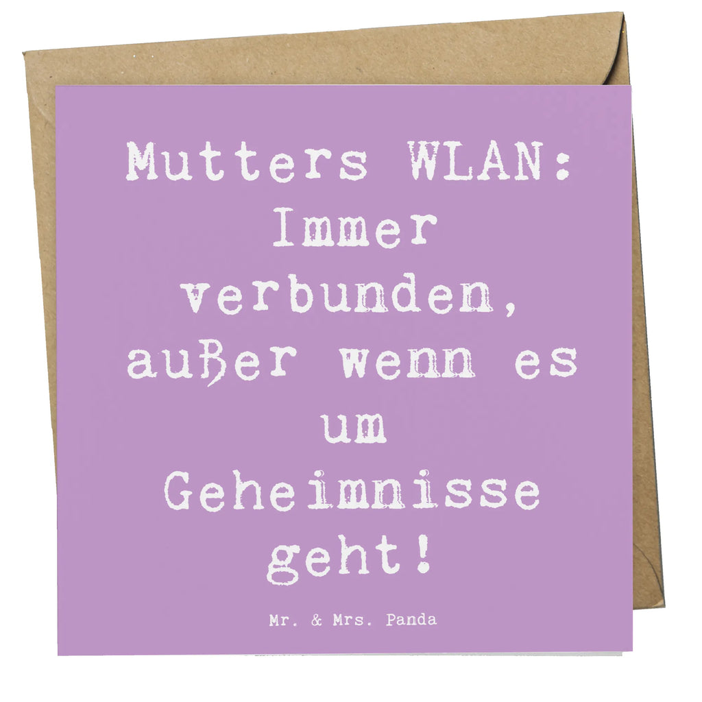 Deluxe Card Saying Mutters WLAN: Immer verbunden, außer wenn es um Geheimnisse geht! Glückwunschkarte, Hochwertige Klappkarte, Karte, Hochwertige Grußkarte, Hochzeitskarte, Geburtstagskarte, Grußkarte, Einladungskarte, Klappkarte, Familie, Vatertag, Muttertag, Bruder, Schwester, Mama, Papa, Oma, Opa