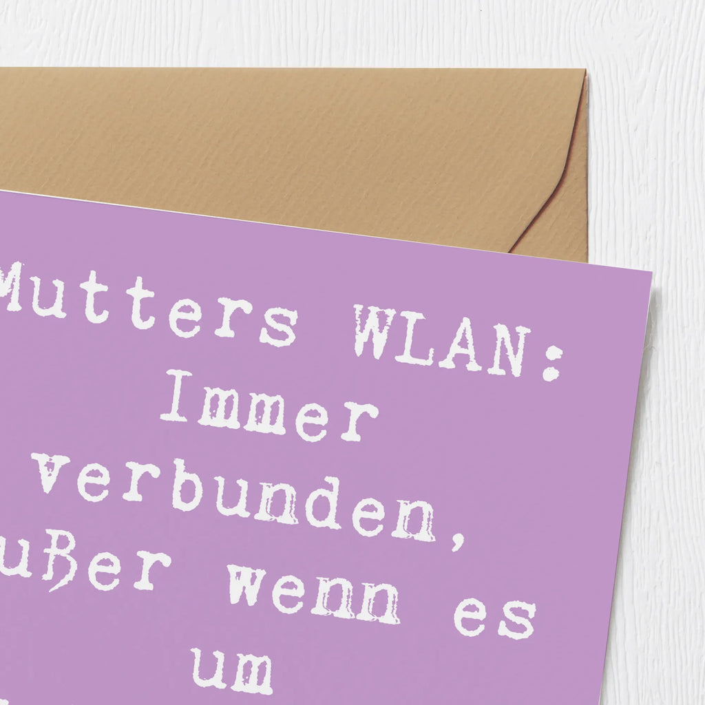 Deluxe Card Saying Mutters WLAN: Immer verbunden, außer wenn es um Geheimnisse geht! Glückwunschkarte, Hochwertige Klappkarte, Karte, Hochwertige Grußkarte, Hochzeitskarte, Geburtstagskarte, Grußkarte, Einladungskarte, Klappkarte, Familie, Vatertag, Muttertag, Bruder, Schwester, Mama, Papa, Oma, Opa