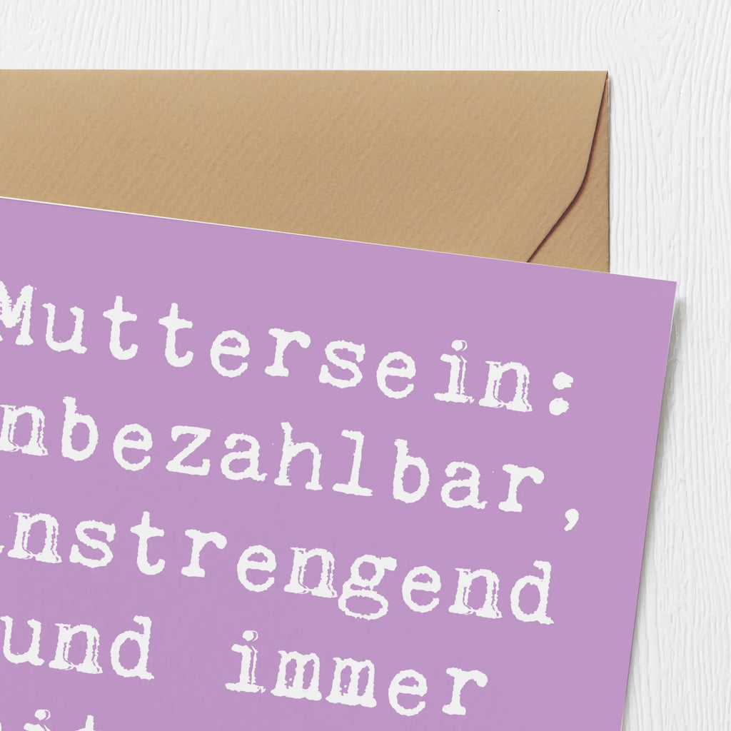 Deluxe Card Saying Muttersein: Unbezahlbar, anstrengend und immer mit voller Liebe! Glückwunschkarte, Karte, Grußkarte, Einladungskarte, Hochzeitskarte, Hochwertige Klappkarte, Klappkarte, Hochwertige Grußkarte, Geburtstagskarte, Familie, Vatertag, Muttertag, Bruder, Schwester, Mama, Papa, Oma, Opa