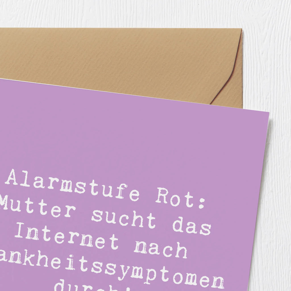 Deluxe Card Saying Alarmstufe Rot: Mutter sucht das Internet nach Krankheitssymptomen durch! Geburtstagskarte, Hochwertige Grußkarte, Karte, Hochwertige Klappkarte, Klappkarte, Hochzeitskarte, Einladungskarte, Glückwunschkarte, Grußkarte, Familie, Vatertag, Muttertag, Bruder, Schwester, Mama, Papa, Oma, Opa