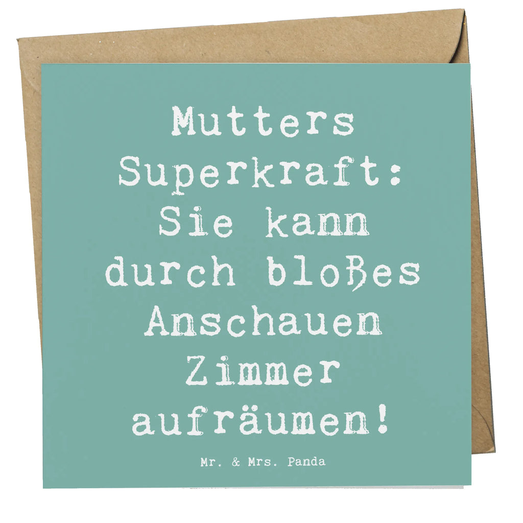 Deluxe Card Saying Mutters Superkraft: Sie kann durch bloßes Anschauen Zimmer aufräumen! Klappkarte, Geburtstagskarte, Einladungskarte, Karte, Grußkarte, Glückwunschkarte, Hochwertige Grußkarte, Hochwertige Klappkarte, Hochzeitskarte, Familie, Vatertag, Muttertag, Bruder, Schwester, Mama, Papa, Oma, Opa