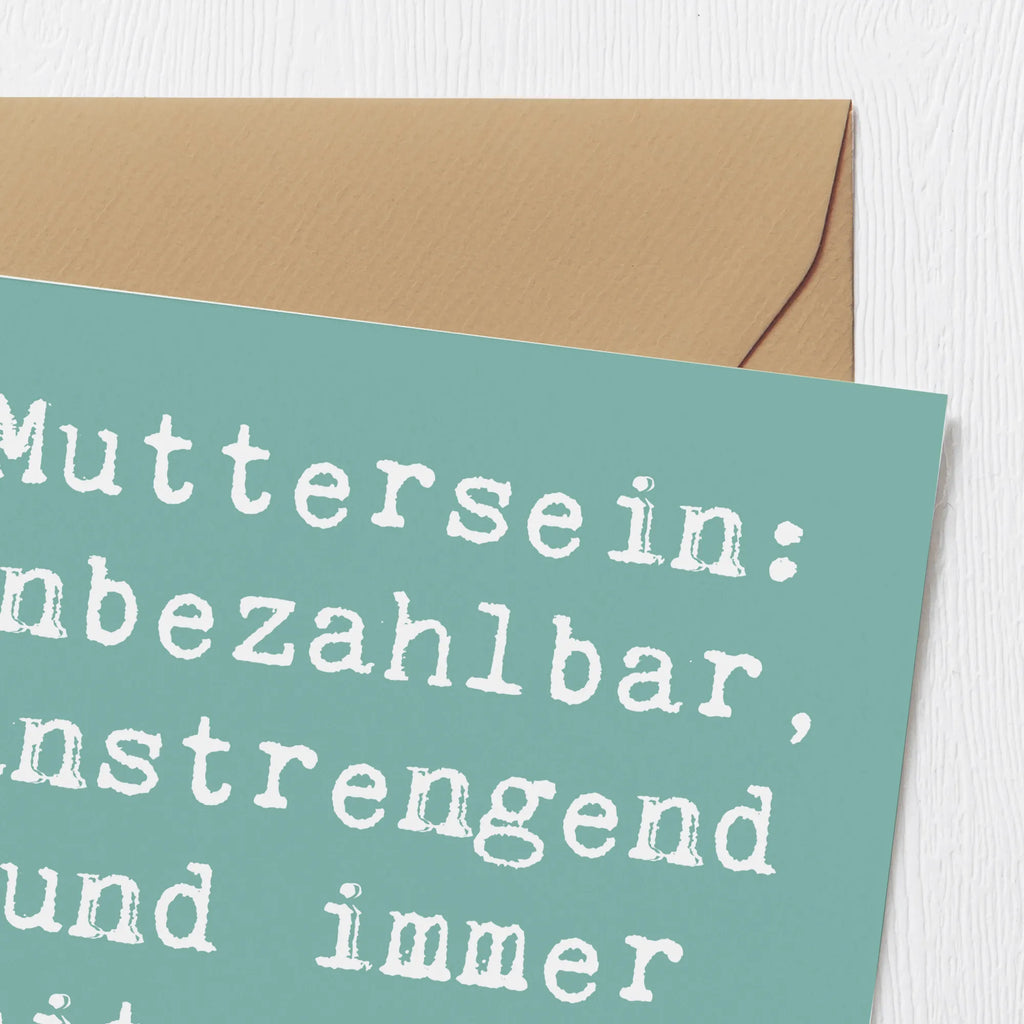 Deluxe Card Saying Muttersein: Unbezahlbar, anstrengend und immer mit voller Liebe! Glückwunschkarte, Karte, Grußkarte, Einladungskarte, Hochzeitskarte, Hochwertige Klappkarte, Klappkarte, Hochwertige Grußkarte, Geburtstagskarte, Familie, Vatertag, Muttertag, Bruder, Schwester, Mama, Papa, Oma, Opa
