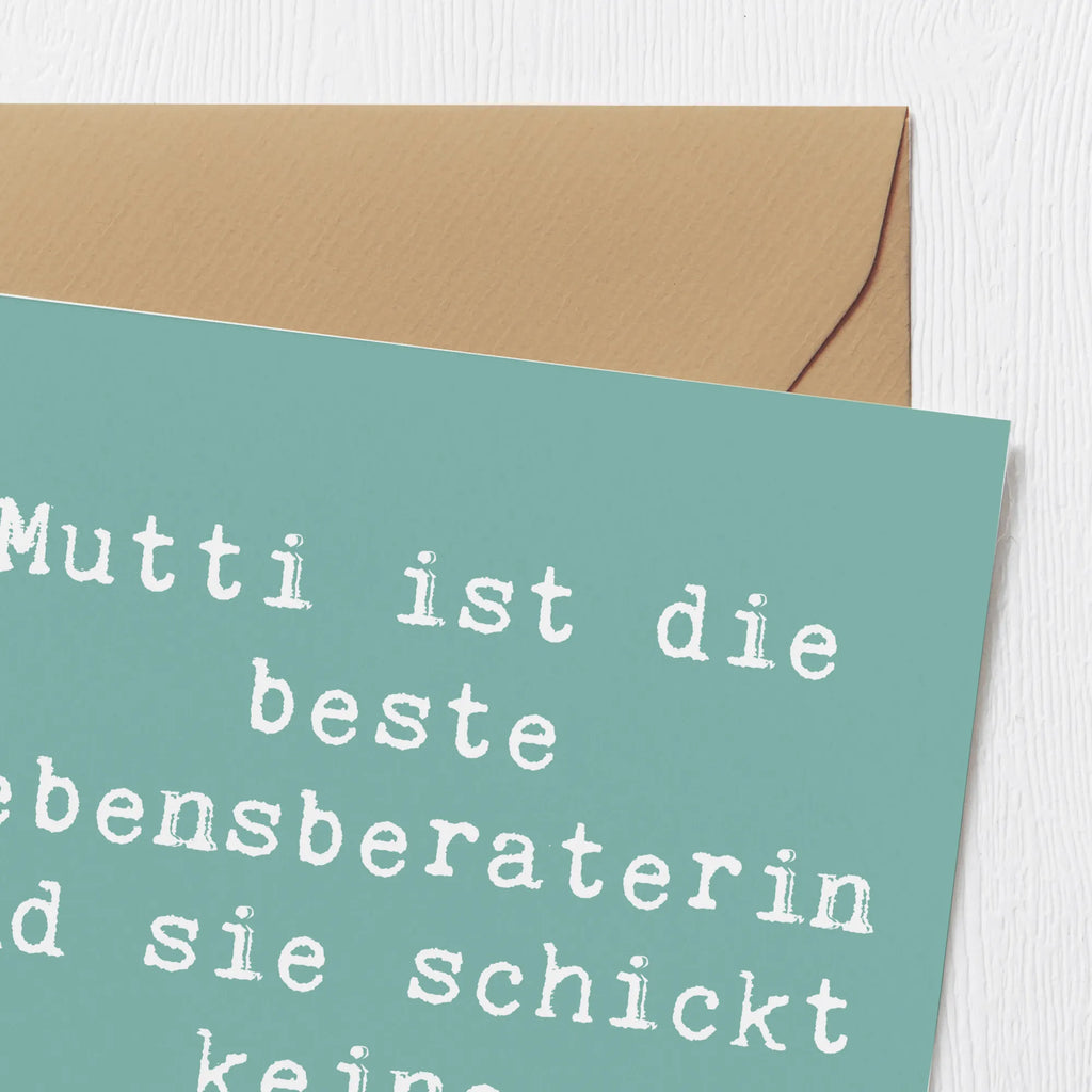 Deluxe Card Saying Mutti ist die beste Lebensberaterin und sie schickt keine Rechnungen! Geburtstagskarte, Karte, Glückwunschkarte, Hochwertige Grußkarte, Grußkarte, Hochwertige Klappkarte, Hochzeitskarte, Klappkarte, Einladungskarte, Familie, Vatertag, Muttertag, Bruder, Schwester, Mama, Papa, Oma, Opa