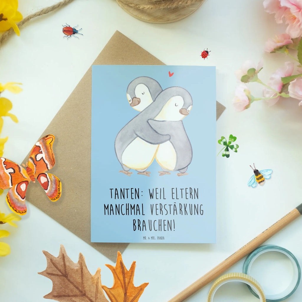 Greetings card Tanten: Weil Eltern manchmal Verstärkung brauchen! Glückwunschkarte, Klappkarte, Geburtstagskarte, Einladungskarte, Ansichtskarten, Karte, Hochzeitskarte, Grußkarte, Familie, Vatertag, Muttertag, Bruder, Schwester, Mama, Papa, Oma, Opa