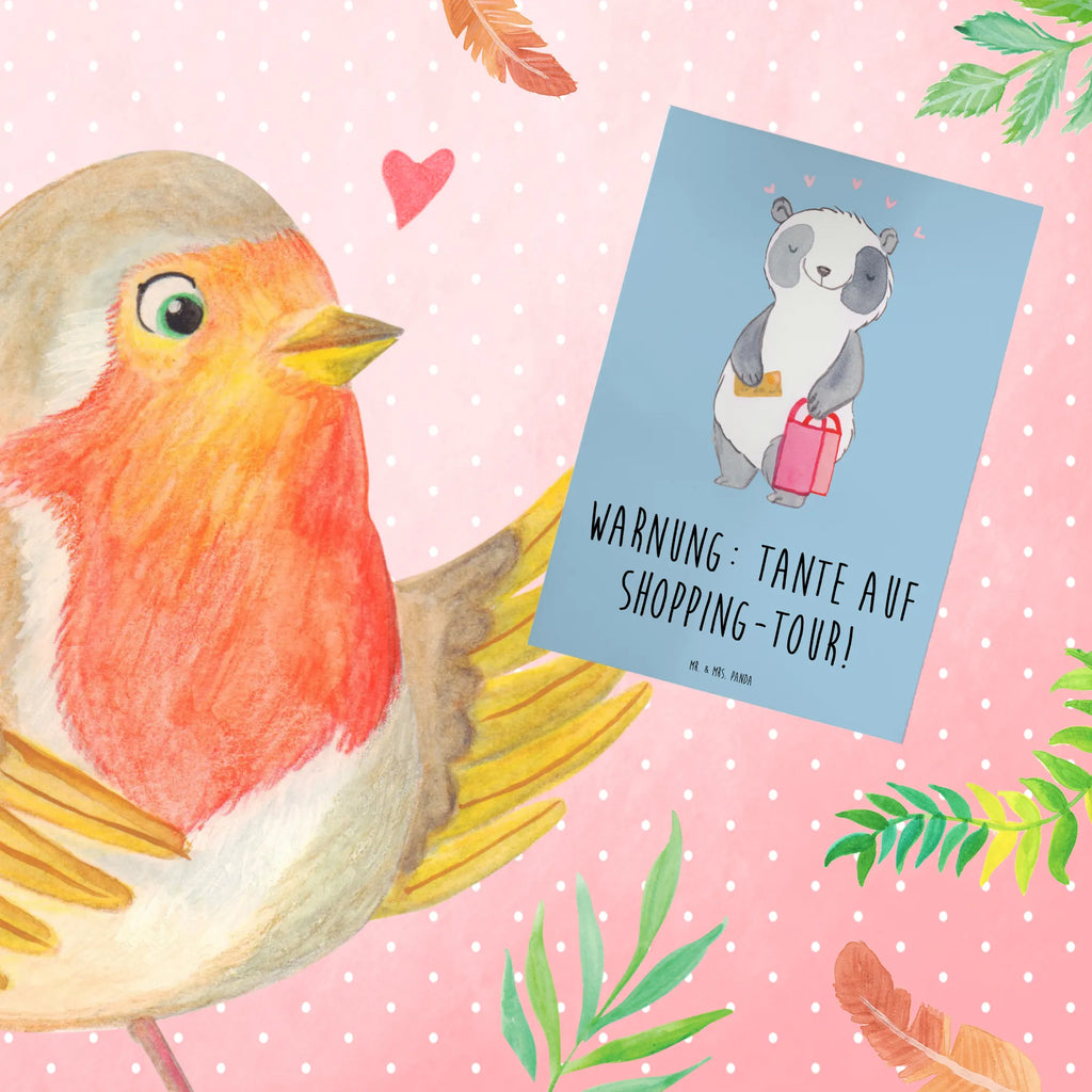 Greetings card Warnung: Tante auf Shopping-Tour! Ansichtskarten, Klappkarte, Einladungskarte, Grußkarte, Karte, Geburtstagskarte, Glückwunschkarte, Hochzeitskarte, Familie, Vatertag, Muttertag, Bruder, Schwester, Mama, Papa, Oma, Opa